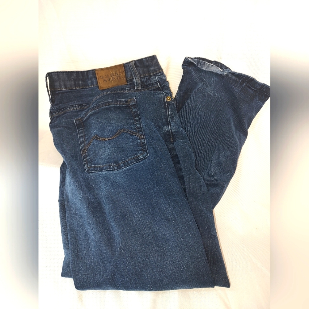 Urban Star men's classic fit straight leg blue jeans 38x30